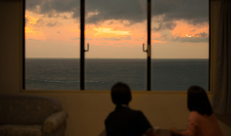 ホテルからの夕日